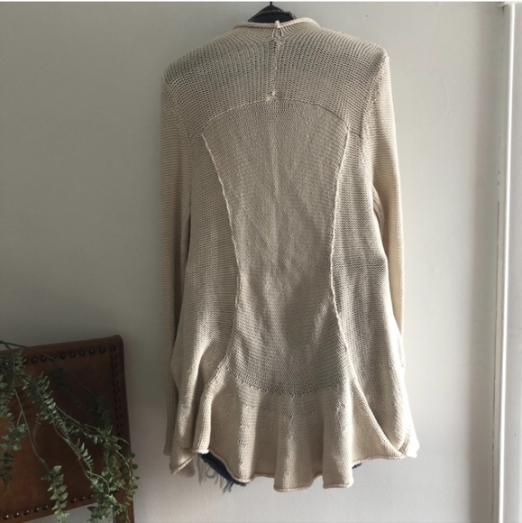 Free People Sweeping Princess Cascading Waterfall Ruffle Knit Cardigan Sweater S - Picture 2 of 13